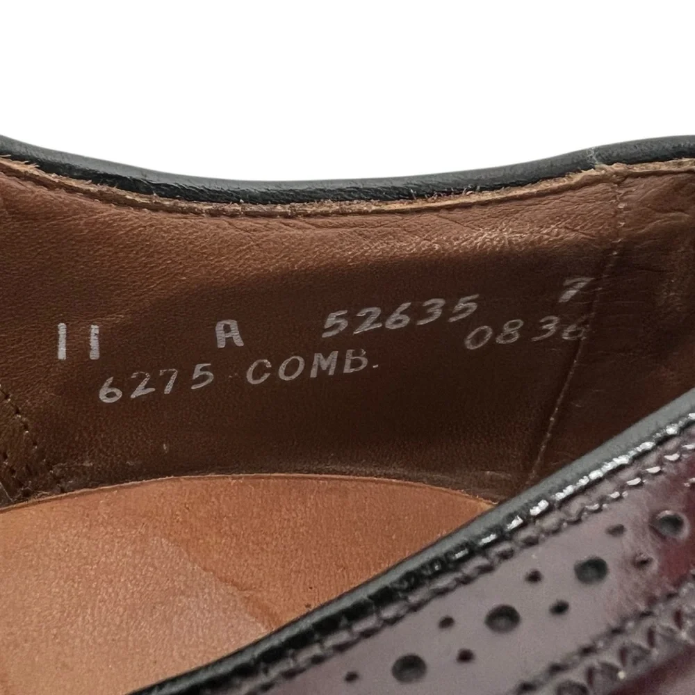 Allen Edmonds MCALLISTER Mens 11 A Wingtip Oxfords Brown Red Made In USA